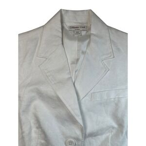 Coldwater Creek White Linen Cotton Jacquard Blazer Petite Small PS NWT $90